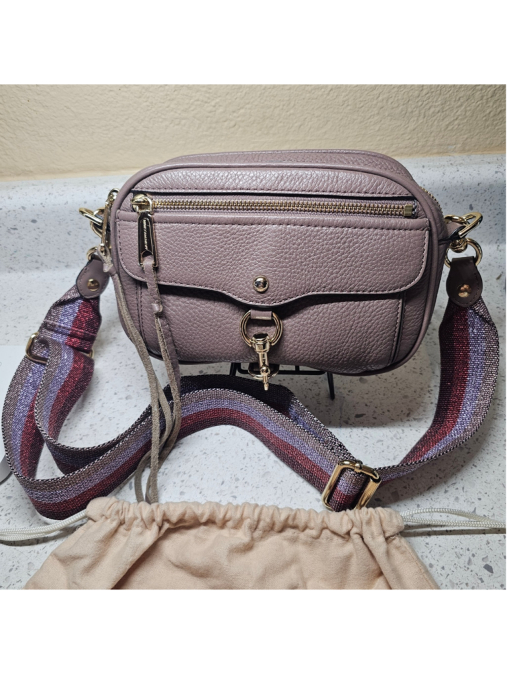 Rebecca Minkoff MAB Pebbled Leather Camera Crossbody Bag